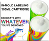Cartucho de plástico vazio de 300 ml D38 com decoração de rotulagem no molde para selante de silicone neutro / preenchedor de lacunas / acrílico