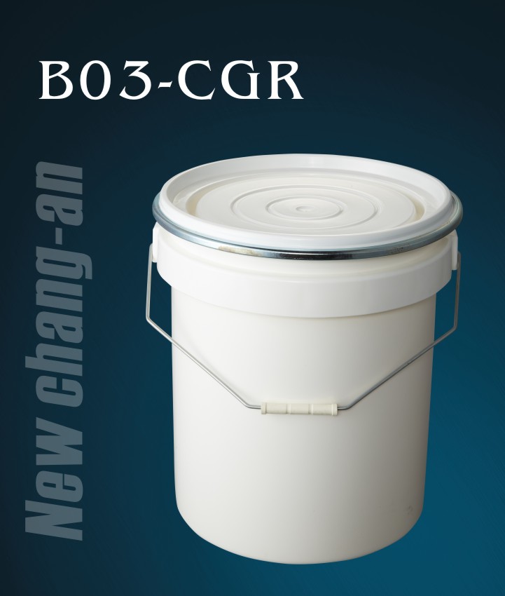Bolga de plástico de 5 galões B03-CGR com tampa e alça para adesivos de construção